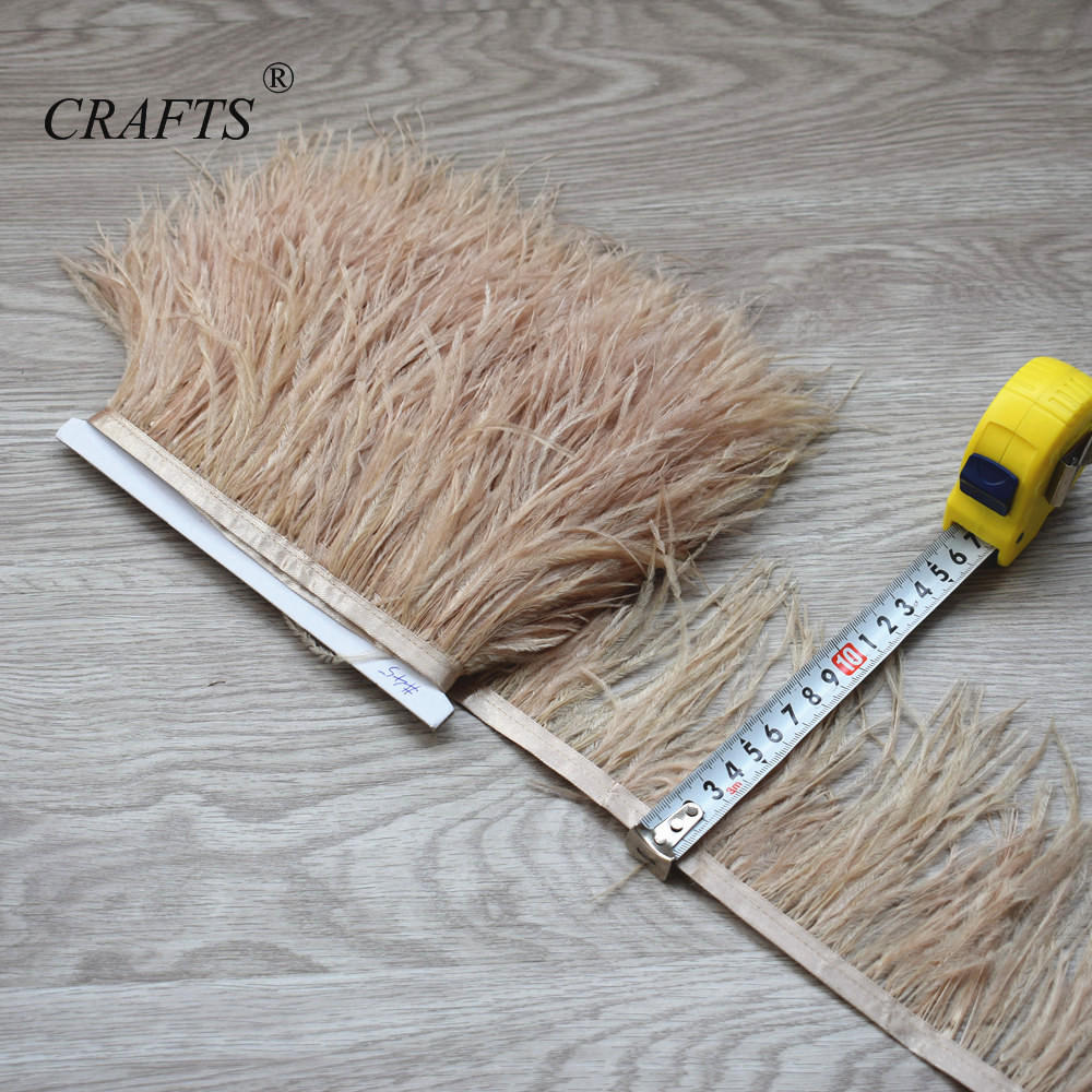 Feather2023 hot! Fluffy and beautiful 5-10M long ostrich hair feather trim cloth sideband 8-10cm wide / DIY sewing clothing accessories