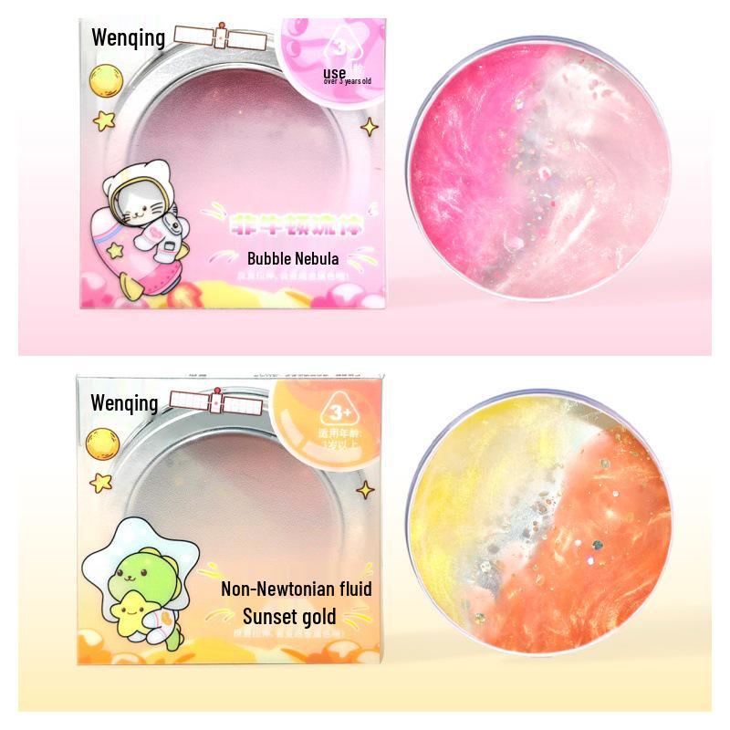 Non-Toxic Liquid Glass Slime: Bouncing Non-Newtonian Fluid Toy for Kids - Colored Clay