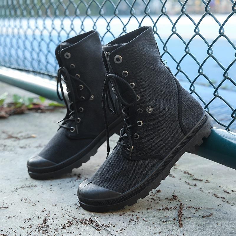 Scarpe da Escursionismo da Esterno per Uomo Sneakers Alte in Tela Stivali Tattici da Combattimento Scarpe da Uomo Sport di Arrampicata Scarpe da Trekking Antiscivolo