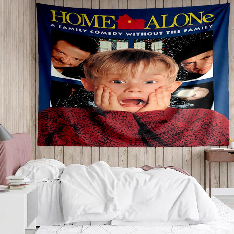 Home Alone Tapestry for Bedroom Aesthetic Classroom Tapestries Wall Hanging for Living Room Dorm Office,Ideal Creative Gift