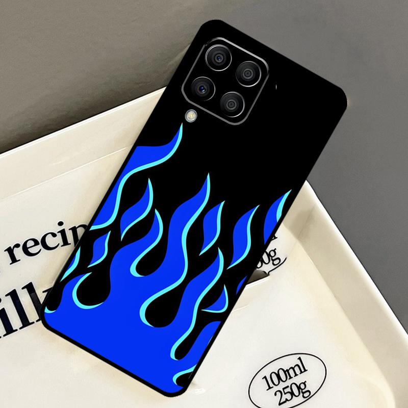 Blue Red Flame Fire Case For Samsung Galaxy M21 M31 M14 M34 M54 M33 M16 M36 M56 M53 M13 M12 M32 M52 M15 M55 M35