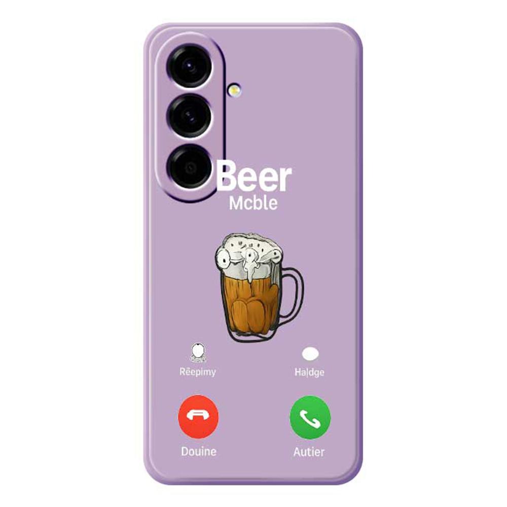 For Samsung Galaxy A56 5G Case Beer Pattern Printing Straight Edge TPU Phone Back Cover