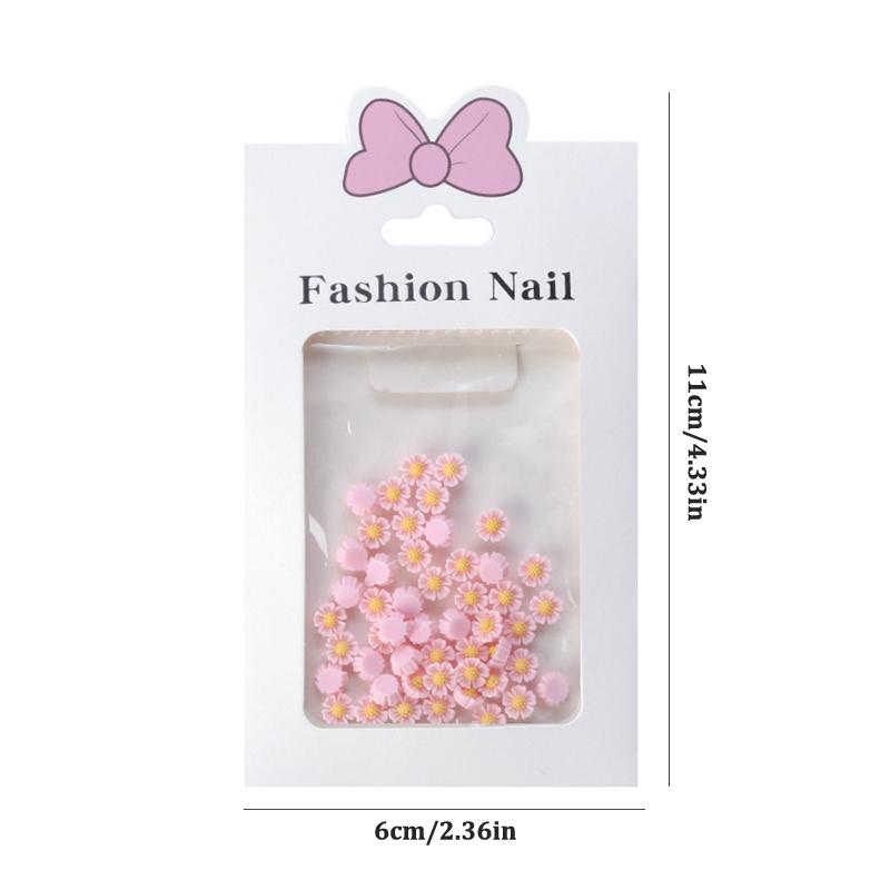 50 Pièces Mini Marguerites 3D Charms Nail Art Accessoires Fournitures de Décoration Manucure Matériaux Design Dos Plat Bijoux d'Ongle DIY
