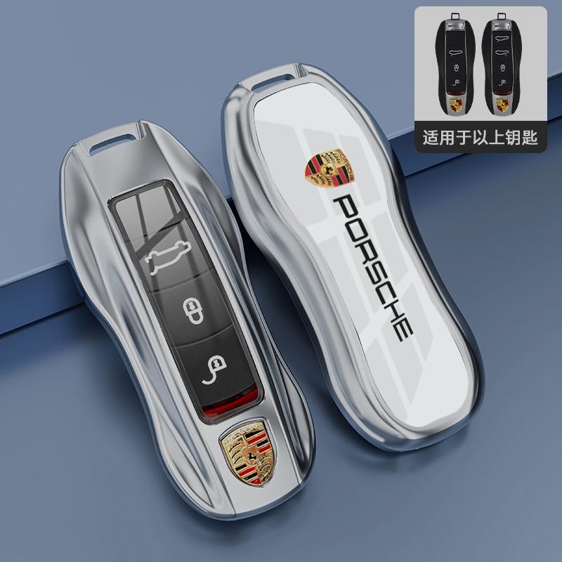 AABK1 3 4 Buttons Car Key Case Cover Fob Shell Bag For Porsche 718 Cayenne Panamera 911 Macan Key Case Key Cover Taycan Cayman Boxster