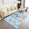 Bluey Friends Adventure Personalized Name Floor Rug Office Rug Design for Game Room Bedrooms Balcony Dormitory Antislip Carpet Decorate Offices