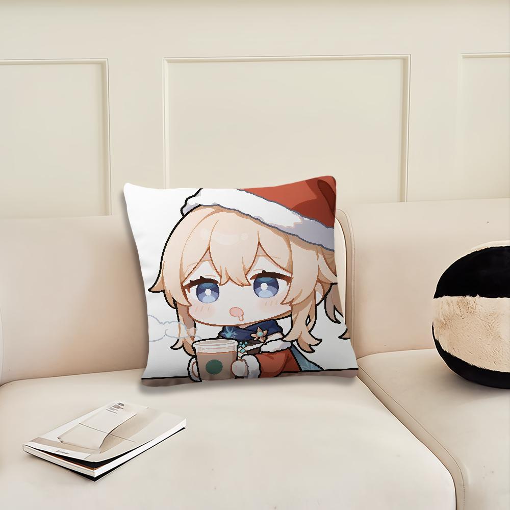 Genshin Impact Christmas a Game cushion cover Pillow Cover Decoration Room Home Sofa living Office Car Nordic Simplicity