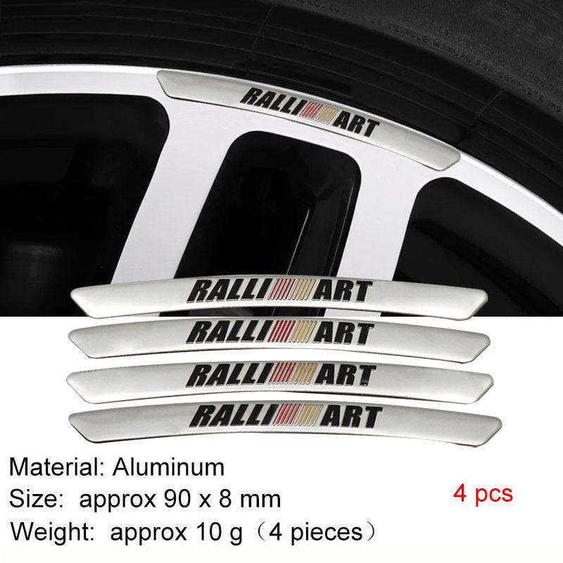 

4 шт. Алюминиевые автомобильные колесные диски Гоночные наклейки Значки Авто украшение Для Lancer EX Outlander ASX Pajero Competition silver
