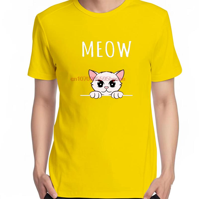 Funny Sound Of A Cat Meow Cat Lover Fashion Graphic T Shirts Summer Cotton New Shirts And Tshirts Unisex Oneck Print T Shirt