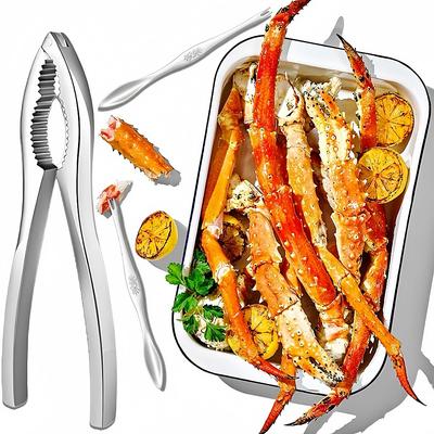 Crab Peeler Lobster Clamp, Crab Clamp, Household Crab Eating Tool, 3-piece Crab Eating Set, Crab Claws, Crab Eating, 304 Stainless Steel, Crab Needle