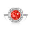 Copper Light Luxury Elegant Dahlia Cut High Carbon Diamond Sugar Cube Ring Women'S Jewelry