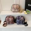 Retro plaid small schoolbag female ins Mori 2 junior high school students Korean version college student casual shoulder messenger bag