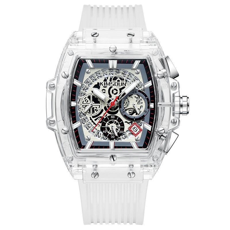 Kingston Multifunction Waterproof Barrel-Shaped Transparent Watch