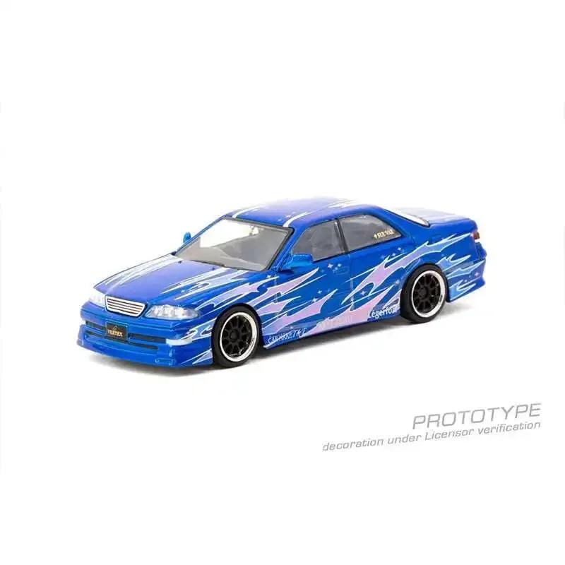 Tarmac Works *CHASE* 1:64 VERTEX Toyota Mark II JZX100 Blue Metallic Diecast Car Model Collection Toys
