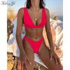 Neu Qualität Bikini Badeanzug Europa und Die Vereinigten Staaten Sexy Versammelt Einfarbig Split Bikini Badeanzug