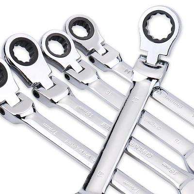 Ratschenschlüsselsatz, Schraubenschlüsselsatz, Handwerkzeug, 72-Zahn-Ratschenschlüssel, flexibler Kopf, Hochglanzoberfläche, 6–27 mm, Auto- und Heimwerkerreparatur, 1 Stück