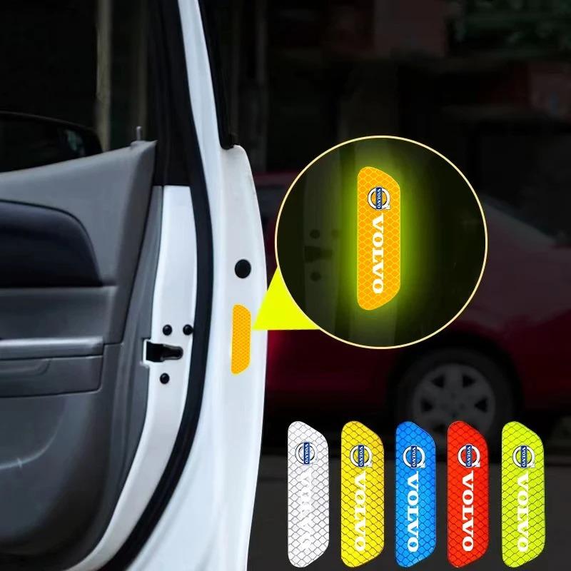 AAJW1 4PCS Car Door Safety Reflective Warning Decal Anti Collision Sticker for Volvo XC60 XC90 S60 V60 XC40 C40 S90 V90 V40 XC70