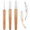 3/6Pcs Bamboo Grip Hair Loc Tool 1/2/3 Head Crochet Needles  DIY Sewing Accessories