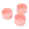 3 Stück Schützende Silikonmanschette Rutschfest Hochtemperaturbeständig Wasserflaschenbodenhülle Rosa