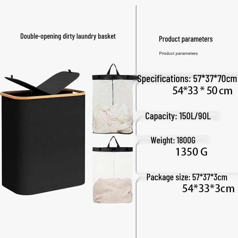 Foldable Waterproof Laundry Basket for Bathroom, Large Fabric Dirty Clothes Storage.