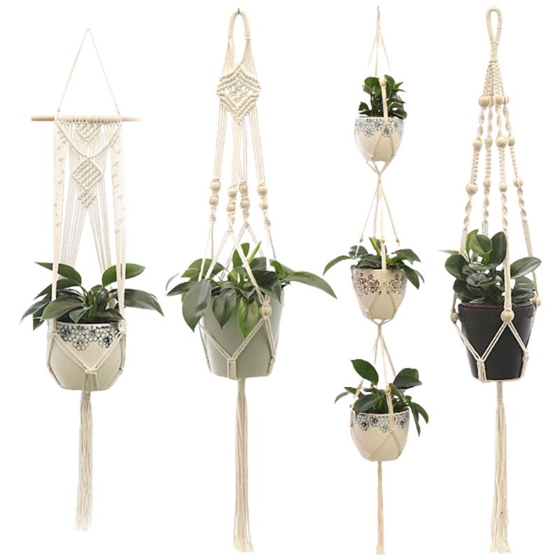 Versatile Handcraft Woven Plant Pot Holder Perfect for Adding Aesthetic to Offices Artistic Decors Planter