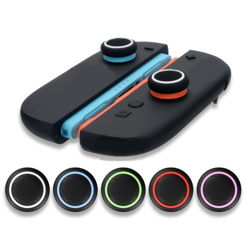 Silicone Double Color Thumbstick Caps Cover Shock Absorption For Gamepad Controller With Soft Grip And Protective Design