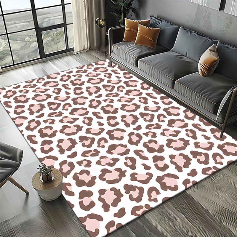 Crystal Velvet Leopard Printed Area Rug