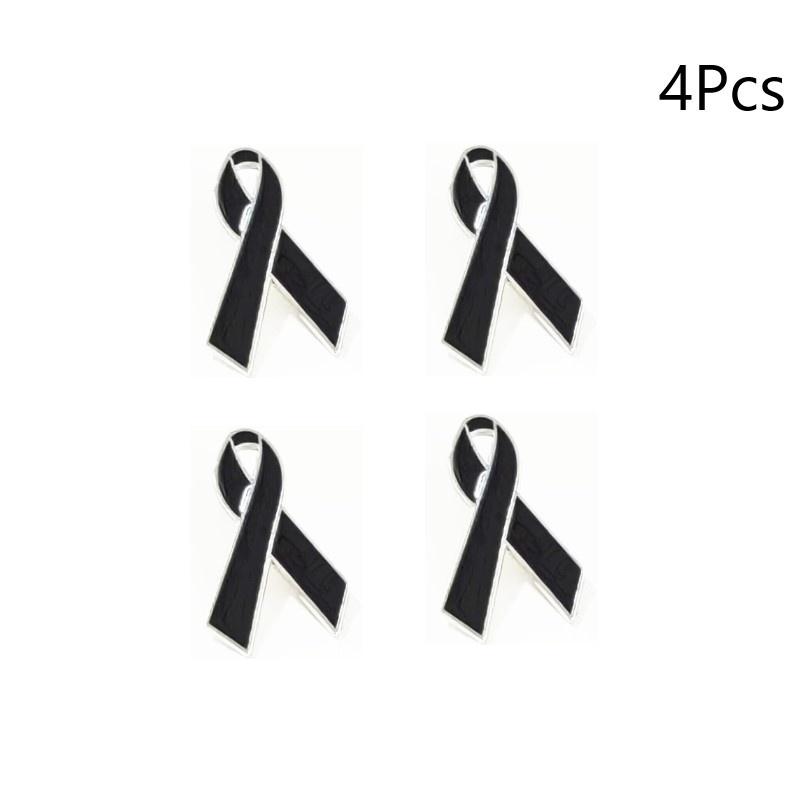 Memorial Brooch, Black Ribbon Badge, Clothing Accessory Pin, Black Mourning Badge