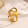 Hip Hop Personality Stainless Steel Five-pointed Star Opening Rings for Women Fashion Simple Finger Jewelry Accessories Gifts