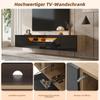 TV Schank, Lowboard Hochglanz hängend LED, TV Board Fernseherschank Falttür, TV-Ständer Wandmontierte TV-Regale 180cm Wohnzimmer, Esszimmer,