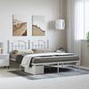 Metal Bed Frame with Headboard White 183 x 213 cm