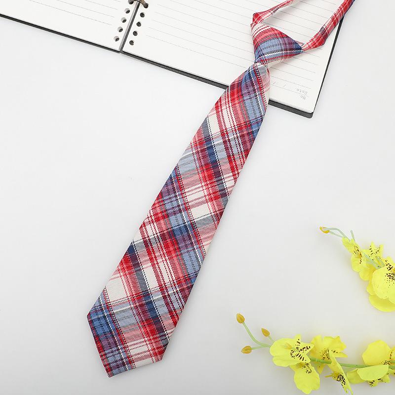 Jk Small Tie Female College Style Lazy Japanese Plaid Uniform Shirt Tie Student Ins Men'S And Women'S Short Styles Free Of Charge