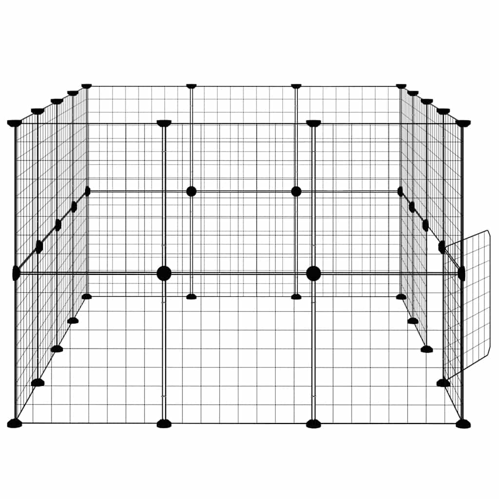 28 Piece Pet Cage with Door Black 35 X 35 Cm Steel