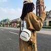 Canvas Small Circle Bag With Zipper Closure For Casual Daily Use Womens Fashion