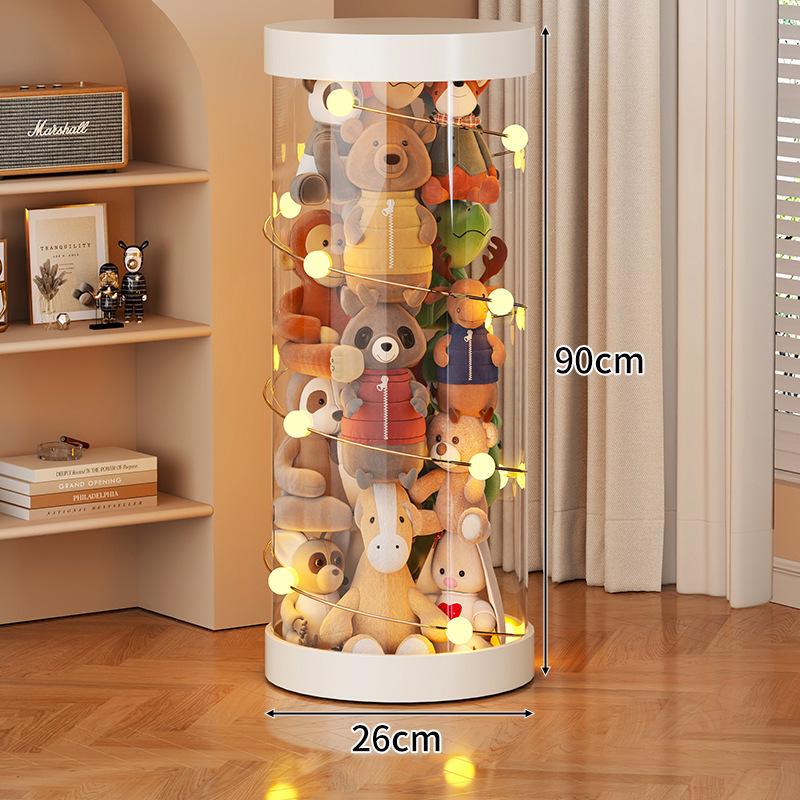 Large Capacity Transparent Toy Storage Bucket for Dolls and Plush Toys