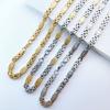 Hip Hop 6mm 9mm 11mm Cross Cuban Link Bracelet Stainless Steel 18K Gold Plated Punk Wrist Jewelry for Men