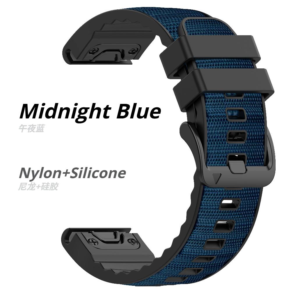 QuickFit 22mm 26mm Leather+Silicone Strap For Garmin Fenix 8 47mm 51mm 7 7X 6 6X 5 5X Plus Enduro 3 Tactix 9 Forerunner 965 955 970 Nylon Band