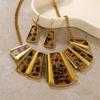 European and American foreign trade new  fashion retro leopard print necklace alloy exaggerated earrings necklace set jewelry women