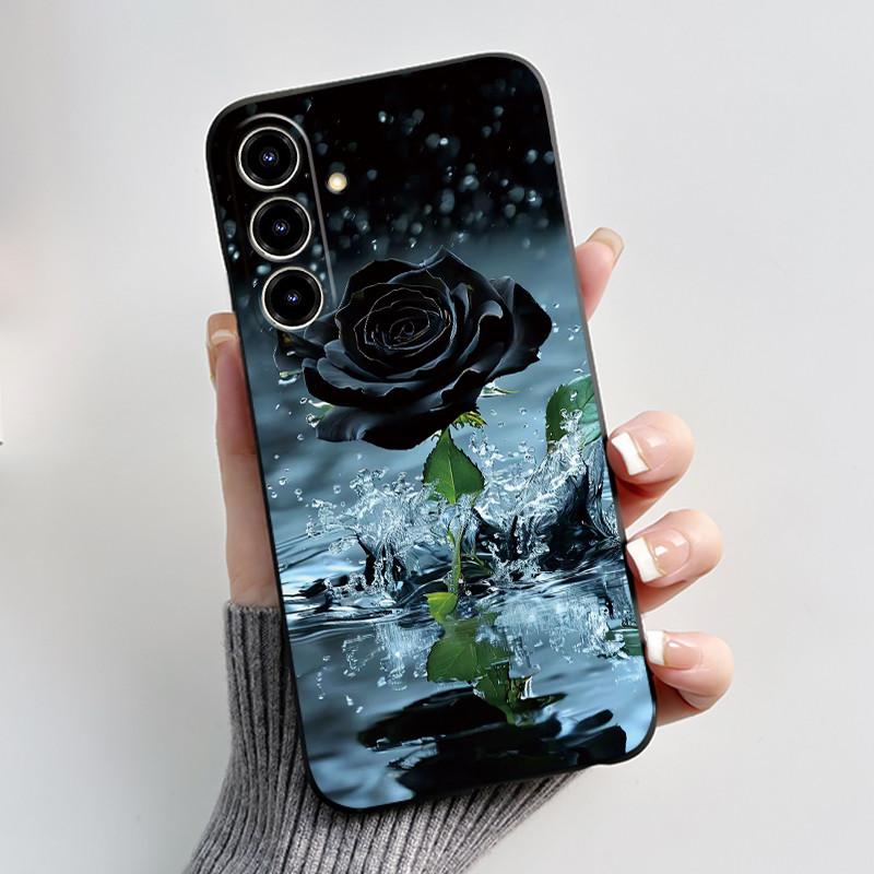 New Design Phone Case For ZTE Blade V80 Max/Nubia V80 Max Jelly Black Anti-scratch Soft Casing Colorful Rosy Cloud Pattern Shell