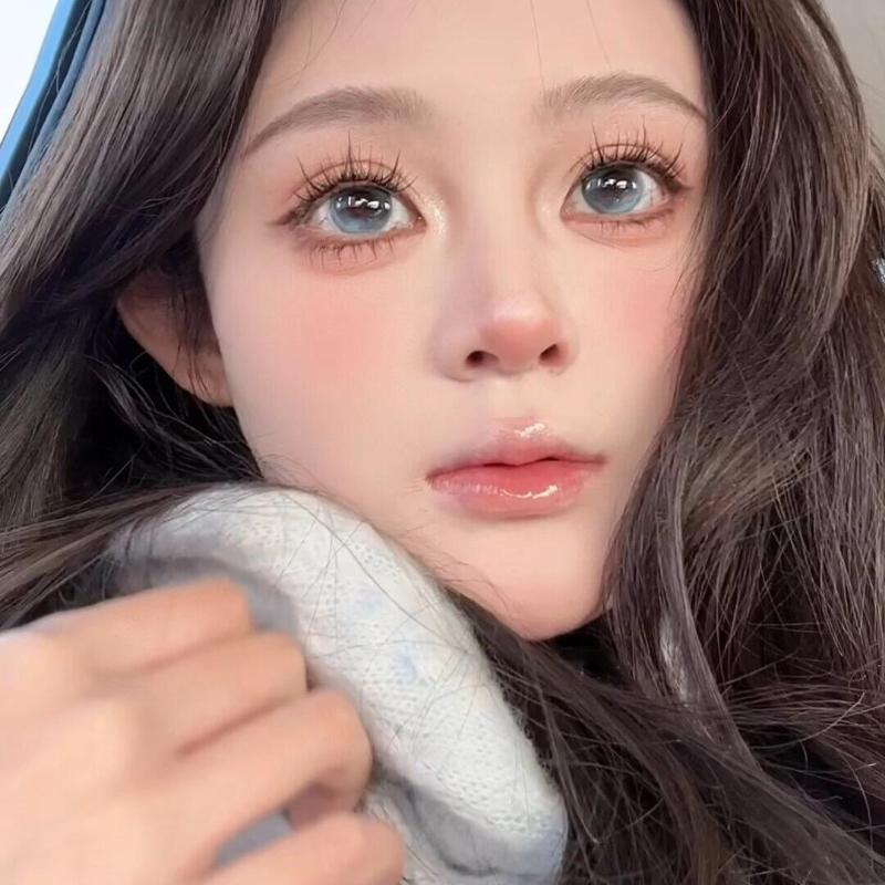 Mill Creek 2pcs Contact Lenses with Grade Rimless 14.5MM Big Eyes Summer Series Blue Contact Lenses Student Ladies Eye Make Up