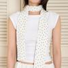 mini star cotton scarf - ivory