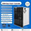 Monocrystalline Solar Panel Power System for Home & RV, 12V/24V with Lithium Battery Charging