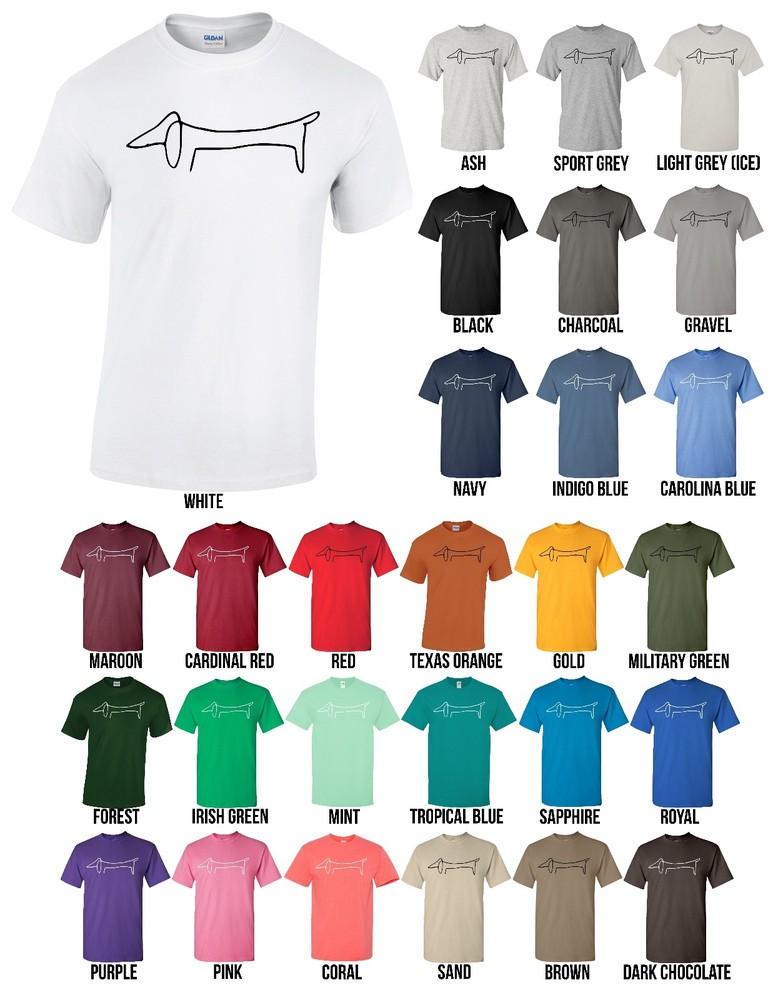 Pablo Picasso Dachshund Drawing Shirt Lump Wiener Dog - NEW - MANY COLORS Unisex T-Shirt S 1990₽
