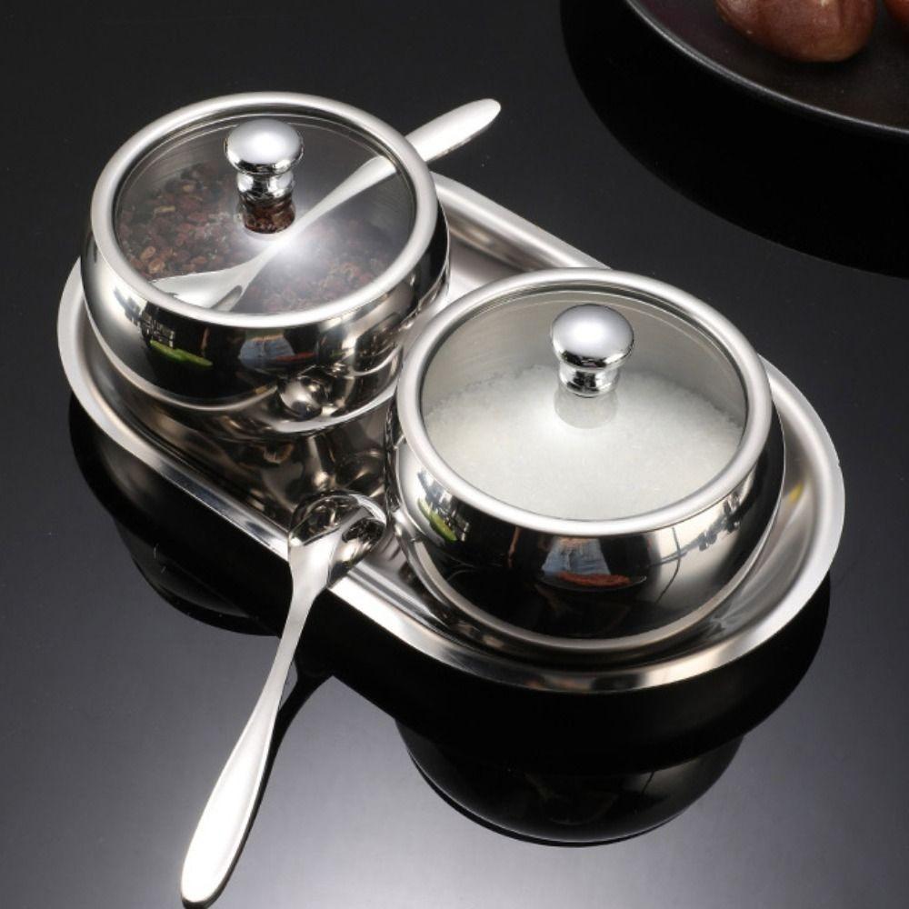 Feuchtigkeitsdichter Gewürzbehälter 304 Edelstahl Gewürzbehälter Langlebiger Gewürztank Restaurant