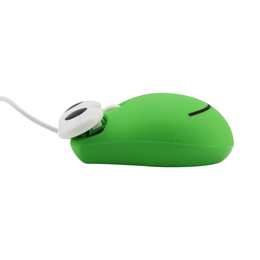 Wired Mouse Small Cute Frog Mouse USB Wired Optical 1600DPI Cute Animal for Lightweight Portable Symmetrical Compatible with Women/Kids