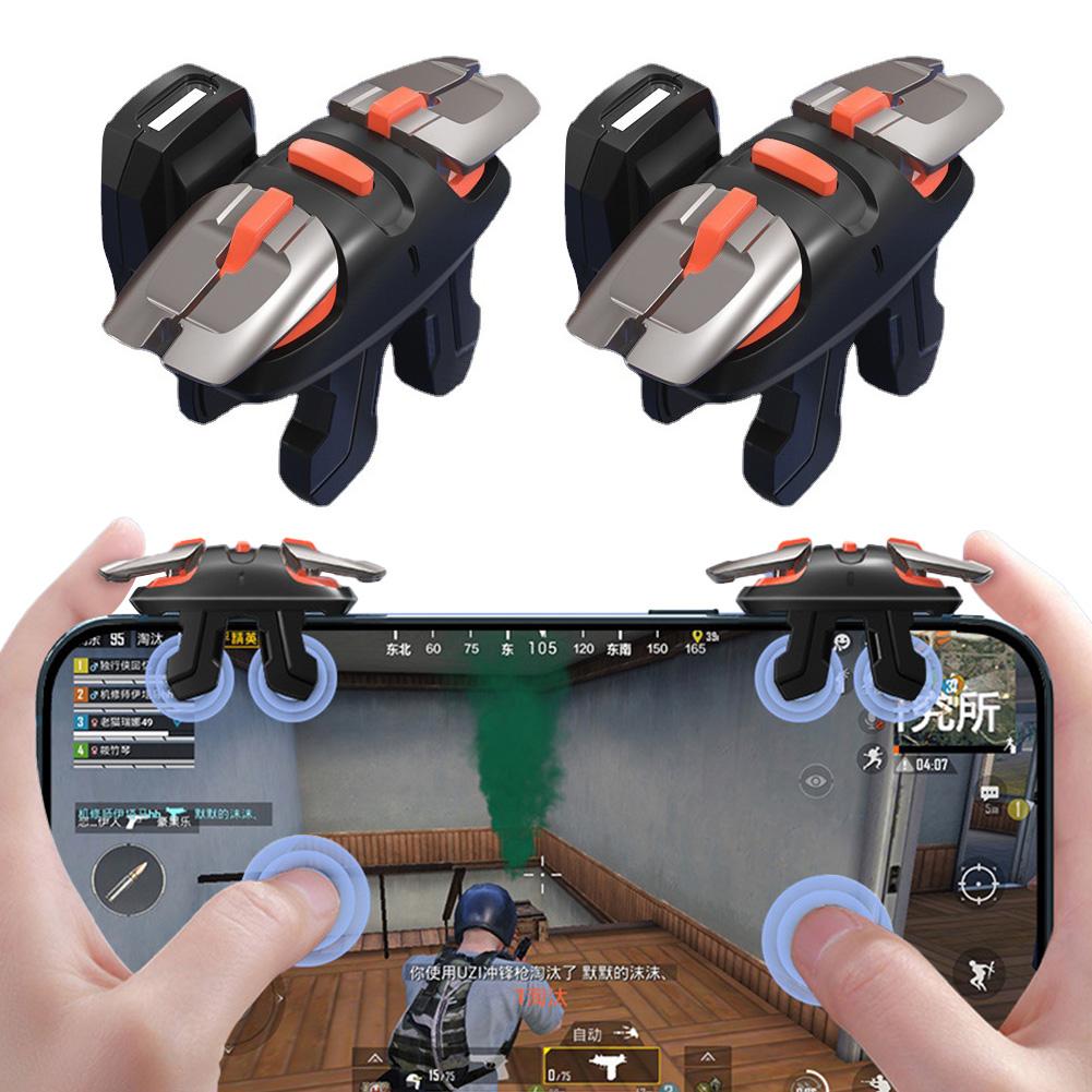 1 pár herních spouští 4/6 prstů Automatická tlačítka rychlé střelby Ovládací gripy pro PUBG Herní příslušenství pro telefon