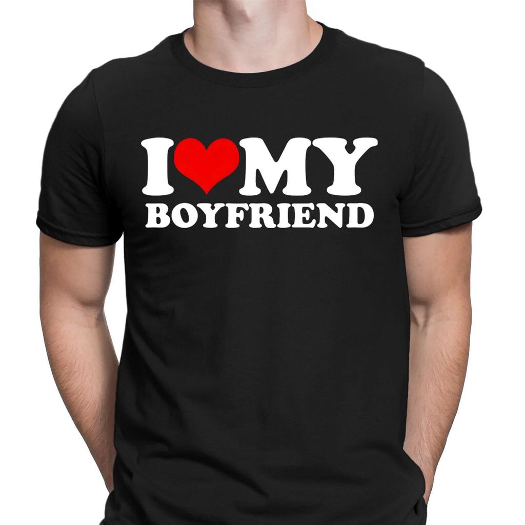 Funny I Love My Boyfriend Heart Gift Joke Novelty Mens T-Shirts Tee Top #6NE#2