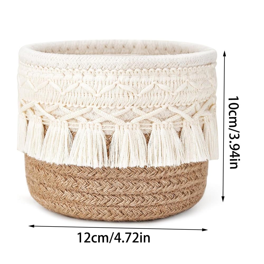 

Handcrafted Boho Chic Makeup Brush Holder Lightweight Desktop Organizer Storage Basket Toy Comestics Key Box Sundries Organizer