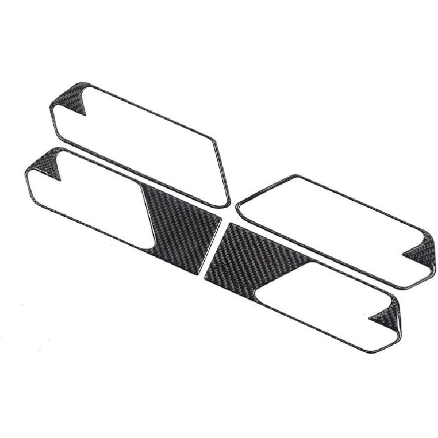 for Hummer EV Accessories Car Inner Door Pull Handle Surround Panel Frame Real Carbon Fiber Interior Sticker Compatible with Hummer EV 2024+ 4pcs