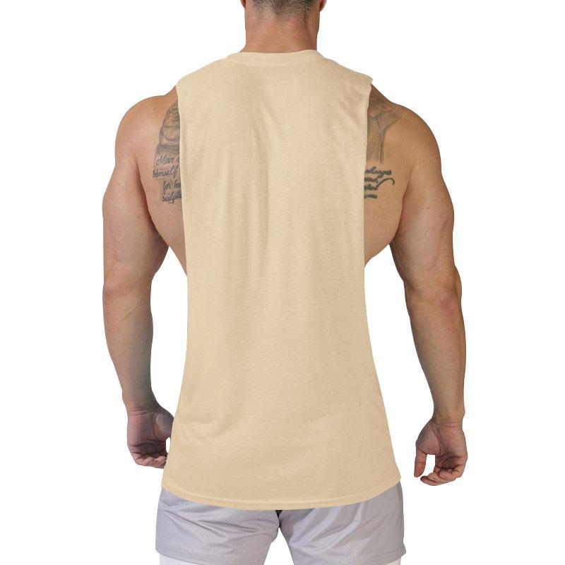 Men Muscle Fit Sleeveless Tank Top With Side Cutout Workout Gym Shirt