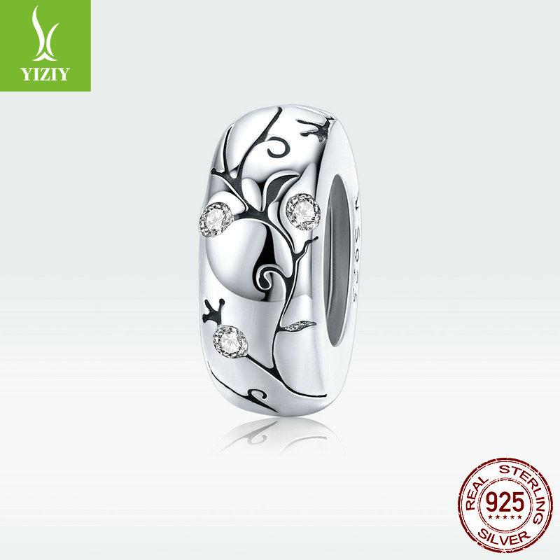 Classical Pattern Silicone Positioning Buckle Bead S925 Silver Positioning Bracelet Accessories Scc1559